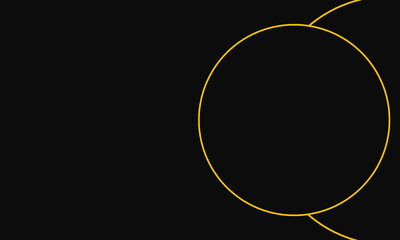 black background with yellow outline circles on the sides