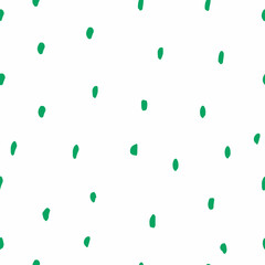 Seamless pattern of hand-drawn dashes in green. Vector.
