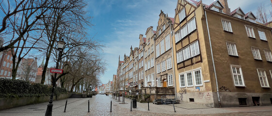 Widok na stare miasto. Gdańsk, Polska.
