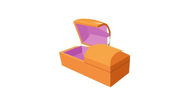 Opened coffin icon animation best cartoon object on white background