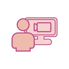 video call icon, video conference vector