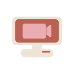 video call icon, video conference vector