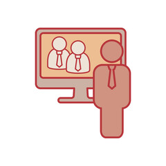 video conference icon, video chat vector, video call illustration