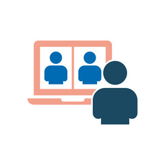 video conference icon, video chat vector, video call illustration