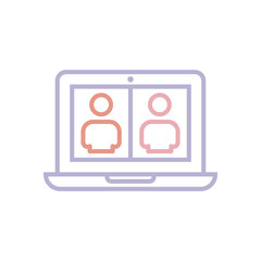video conference icon, video chat vector, video call illustration