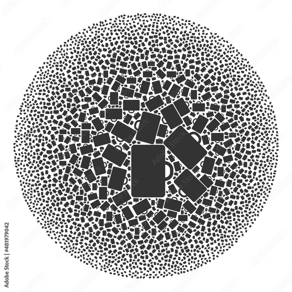 Poster case signs are combined into round collection. case icon round mosaic. abstract round cluster mosaic
