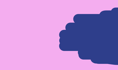 peach background with navy bubble abstract on the side