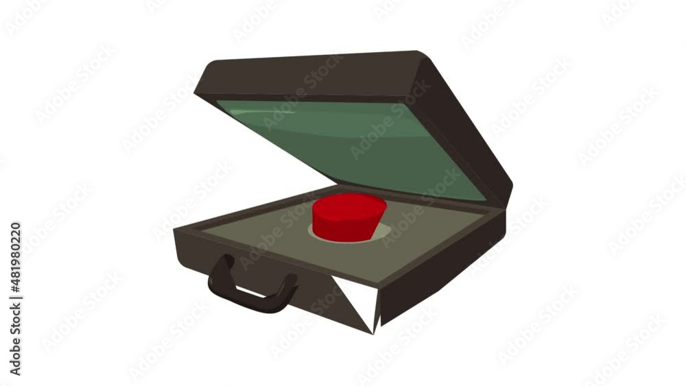 Poster alarm button icon animation best cartoon object on white background