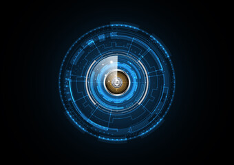 Technology abstract future keyhole radar security circle background vector illustration