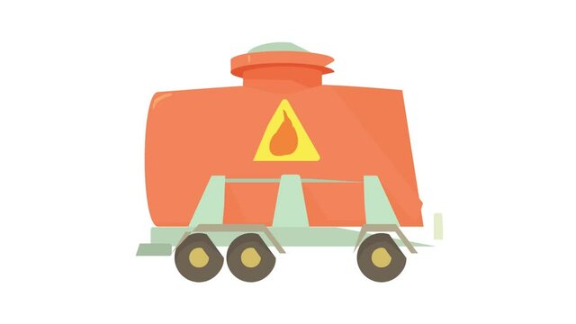 Railroad tank icon animation best cartoon object on white background
