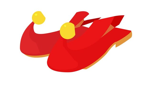 Arabic shoes icon animation best cartoon object on white background