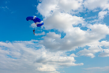 Parachute on the blue sky