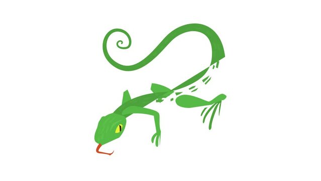Lizard icon animation best cartoon object on white background