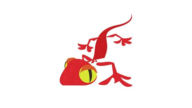 Gecko icon animation best cartoon object on white background
