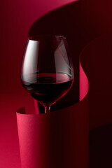 Glass of red wine.