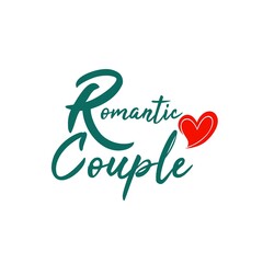Romantic couple text with white background