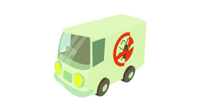 Disinfection car icon animation best cartoon object on white background