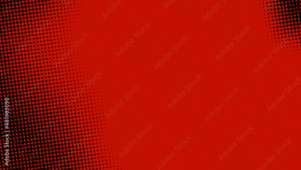 Poster dots halftone red black color pattern gradient texture background.
