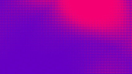 Dots halftone purple pink color pattern gradient texture with technology digital background. Pop art comics with nature graphic design.