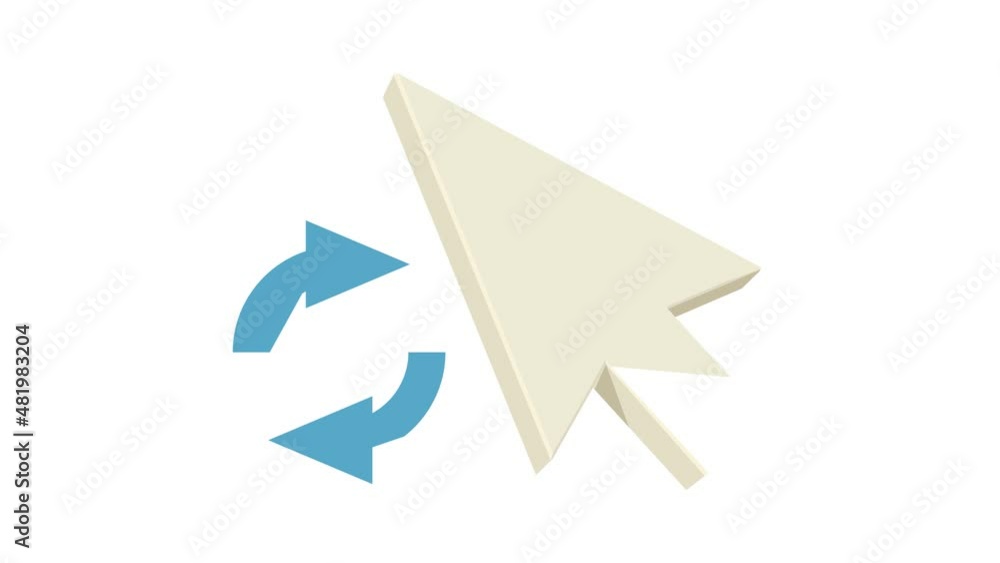 Poster loading pointer icon animation best cartoon object on white background