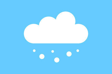 Snowy cloud at winter vector icon. Snow weather symbol