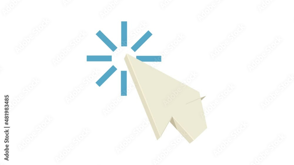 Poster touching pointer icon animation best cartoon object on white background