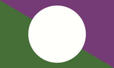 purple and green background with white circle