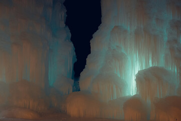 Ice stalagmites under the night sky