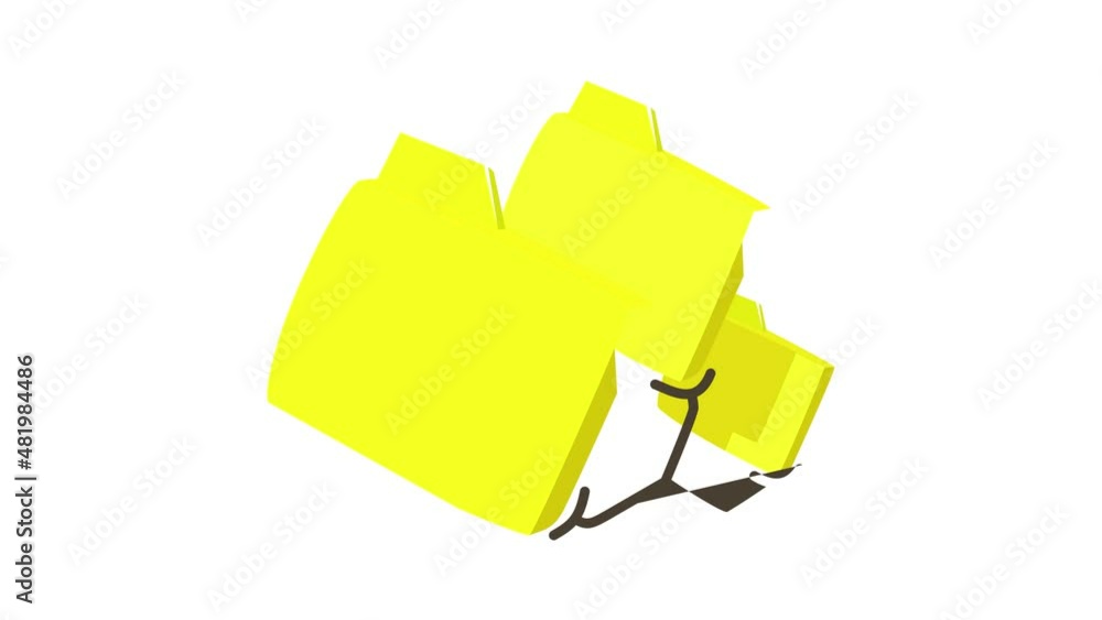 Poster folded database icon animation best cartoon object on white background