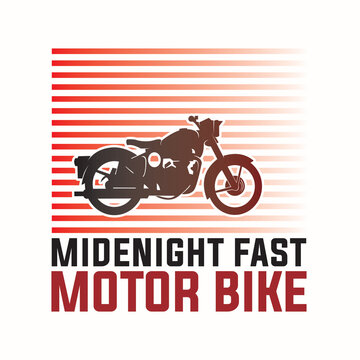 classic and old motorcycle logo, silhouette of classic motorcycle on road vector illustrations