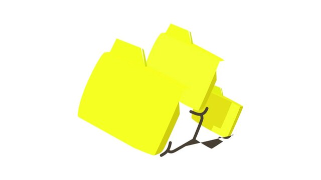 Folded database icon animation best cartoon object on white background