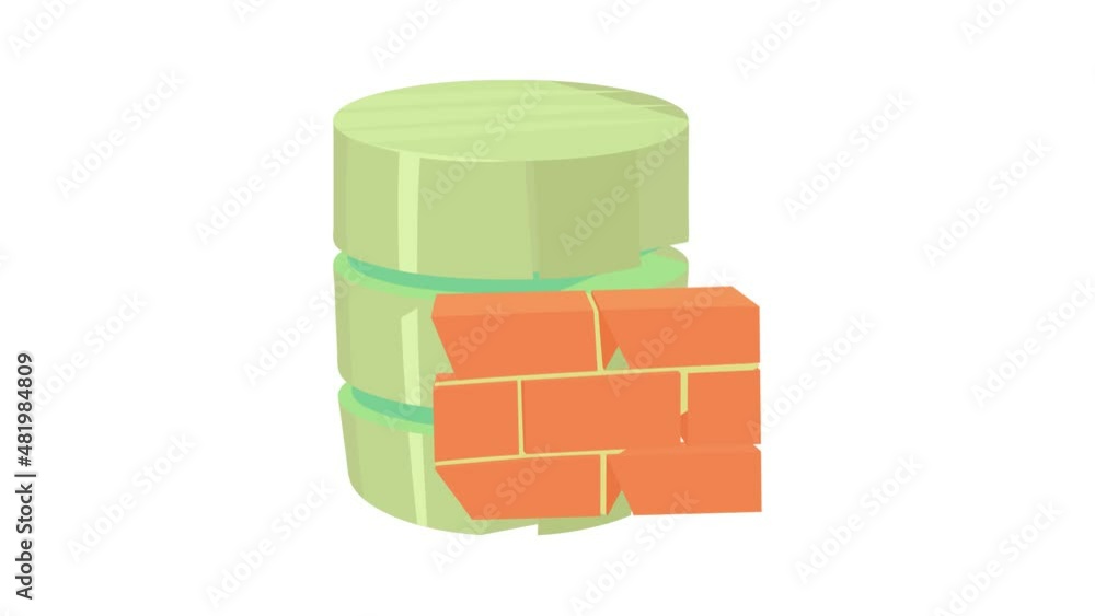 Poster not available database icon animation best cartoon object on white background