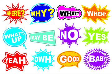 Set of comics speech bubbles