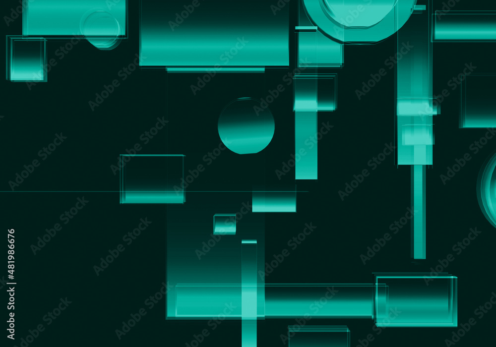 Poster abstract 3d blockchain isometric digital technology texture background.