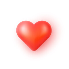 Love heart for Valentines Day. Like icon for social network in 3d cartoon style. Vector illustration.