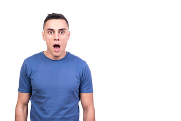 Man opening the mouth with expression of surprise