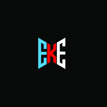 EKE letter logo creative design. EKE unique design