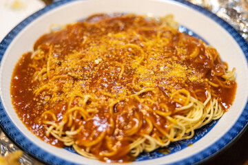 とても美味しい日本のミートスパゲティー