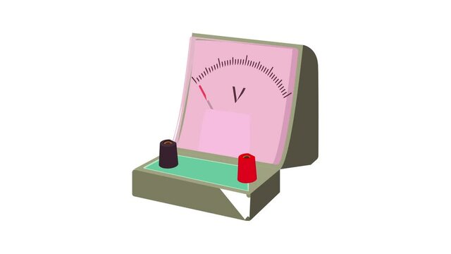 Voltmeter icon animation best cartoon object on white background