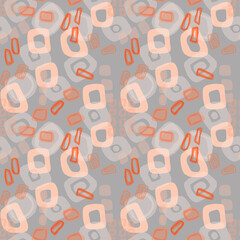 Seamless pattern. Colored abstract geometric shapes. Paper texture.