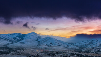 sunset in the mountains