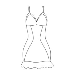 Peignoir vector icon.Outline vector icon isolated on white background peignoir.