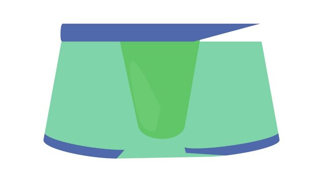 Blue men boxer briefs icon animation best cartoon object on white background