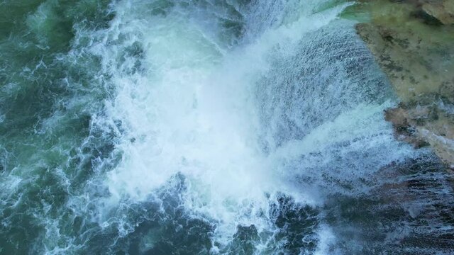 Pe&ntilde;on waterfall on the Jerea river in Pedrosa de Tobalina. Tobalina Valley, Las Merindades, Burgos, Castilla y Leon, Spain, Europe
