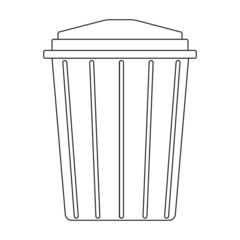 Trash box vector icon.Outline vector icon isolated on white background trash box.