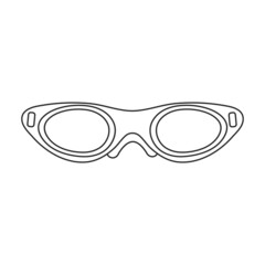 Diver glasses vector icon.Outline vector icon isolated on white background diver glasses.