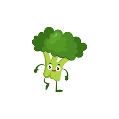 Cute, fun, fresh broccoli cartoon