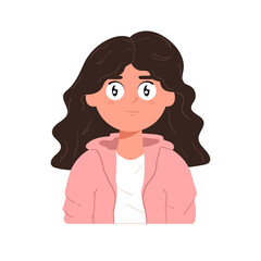 Cute young girl cartoon drawing figure