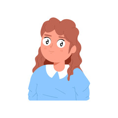 Obraz premium Cute young girl cartoon drawing figure