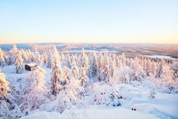 Selbstklebende Fototapeten Majestic winter in Finland © BlueOrange Studio